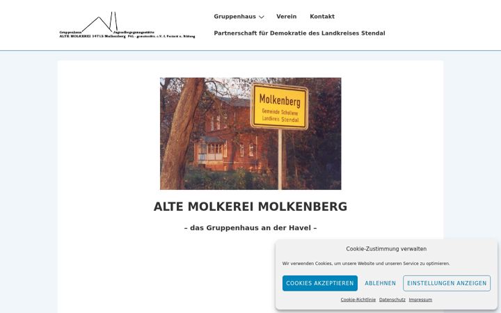 Screenshot of alte-molkerei-molkenberg.de