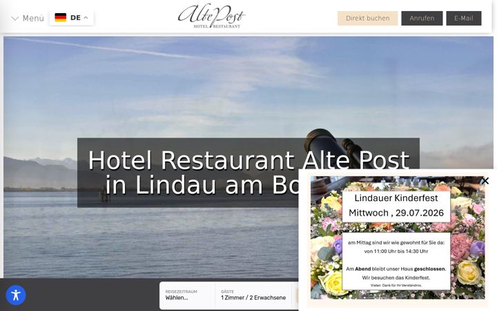 Screenshot of alte-post-lindau.de