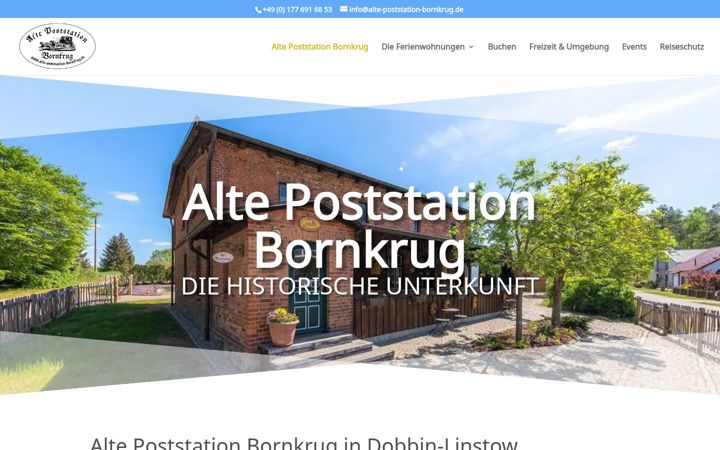 Screenshot of alte-poststation-bornkrug.de
