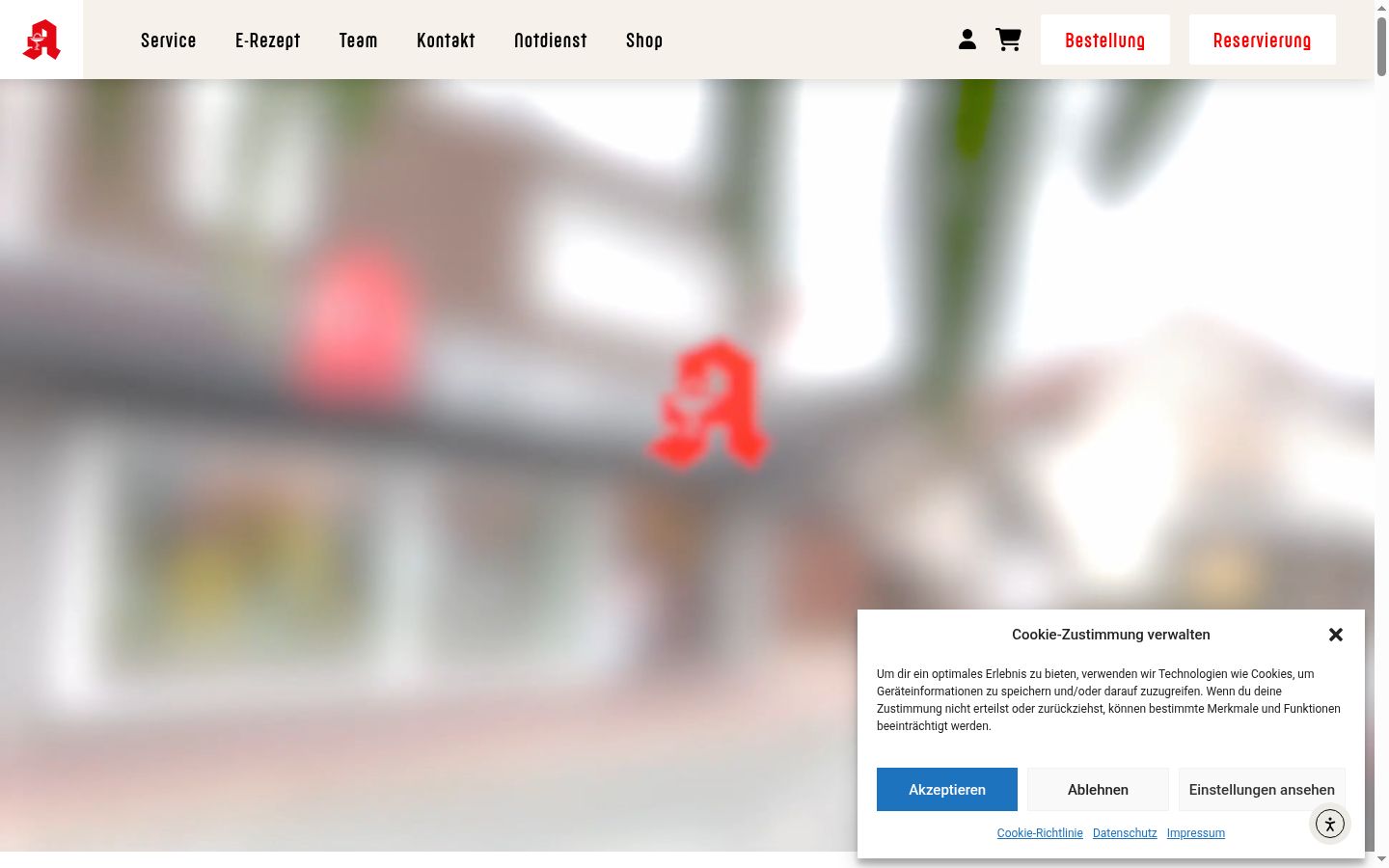 Screenshot of the consent banner shown before any interaction