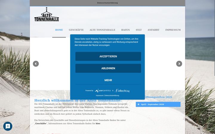 Screenshot of alte-tonnenhalle.com