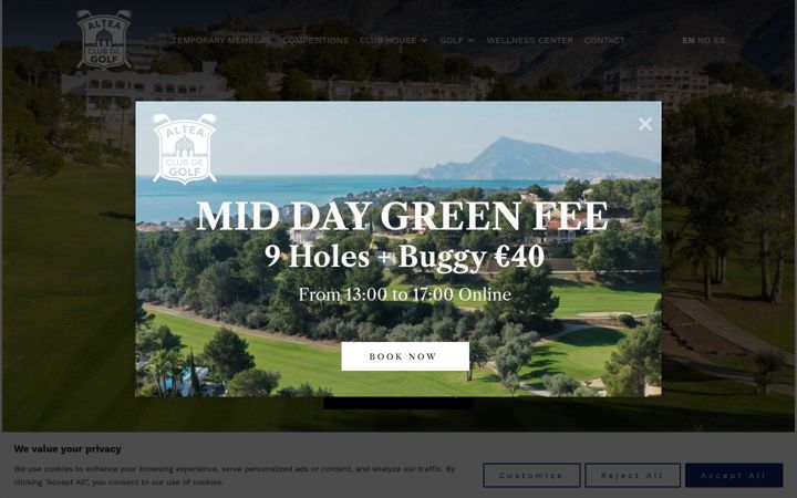 Skärmbild av alteaclubdegolf.com
