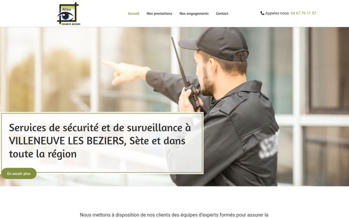 Screenshot of alteasecurite-beziers.fr