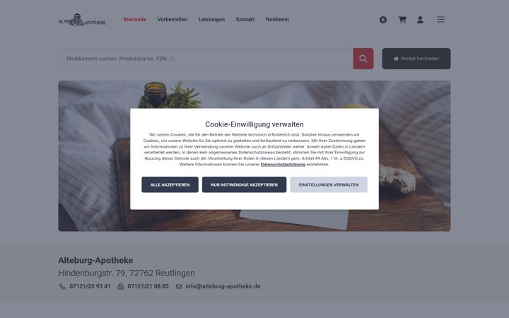 Screenshot of alteburg-apotheke.de
