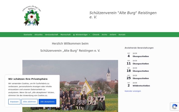 Skjámynd af alteburg-reistingen.de