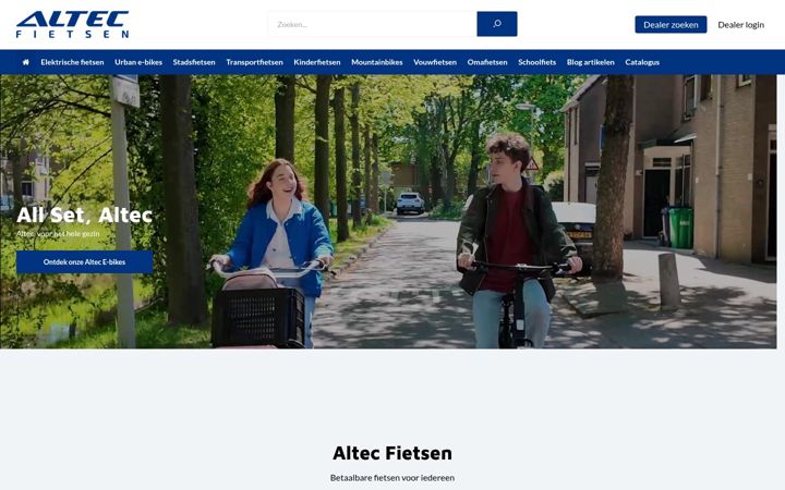Skjámynd af altecfietsen.nl