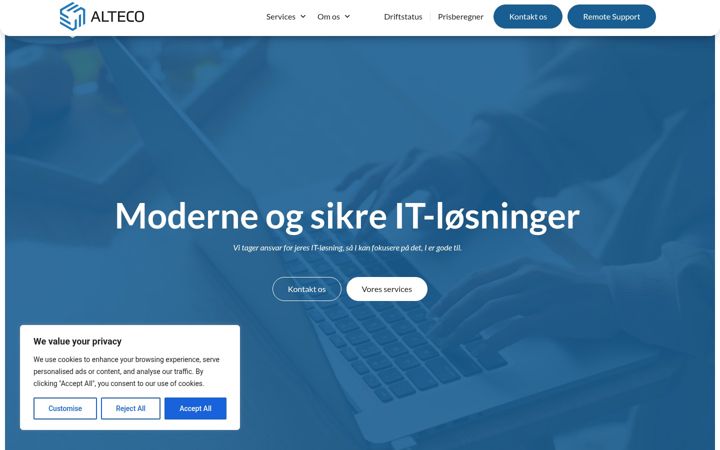 Screenshot of alteco.dk