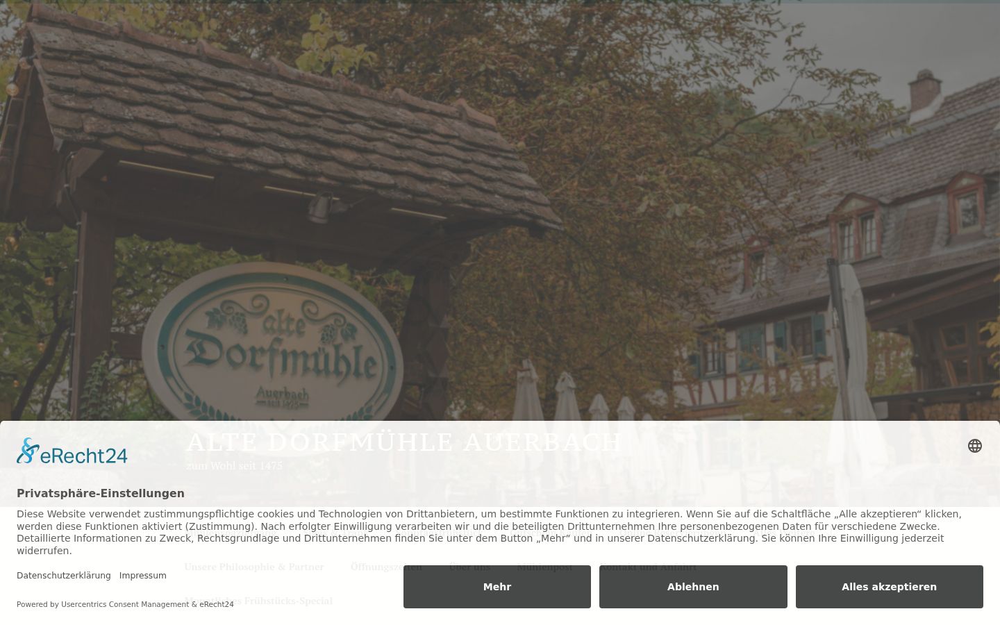 Screenshot del banner di consenso mostrato prima di qualsiasi interazione