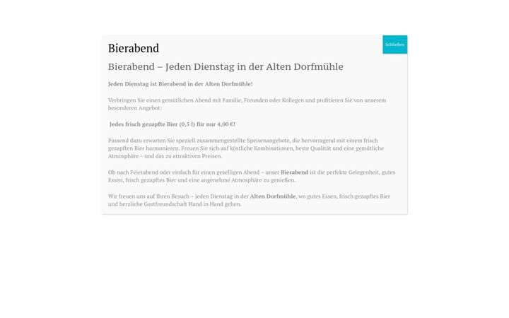 Screenshot of altedorfmuehleauerbach.de