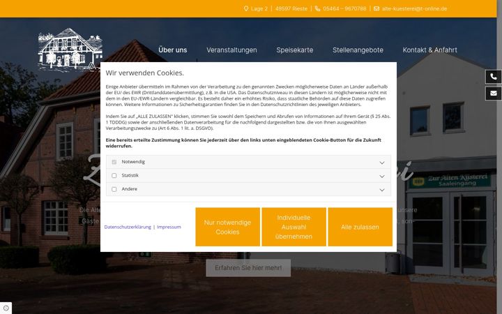 Screenshot of altekuesterei.de