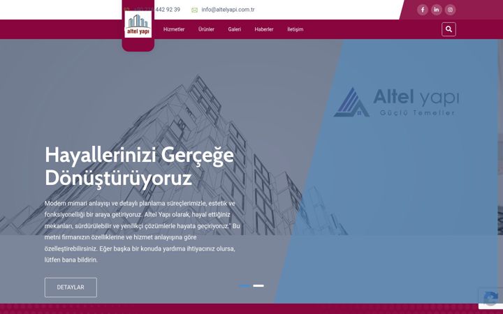 Screenshot ta' altelyapi.com.tr