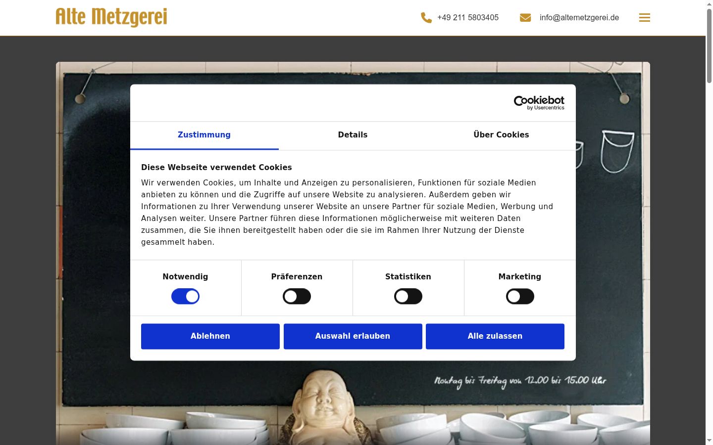 Skärmbild av samtyckesbannern som visades före någon interaktion