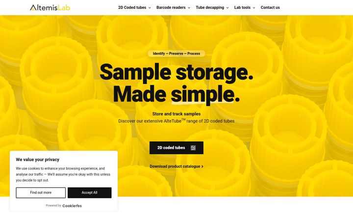 Screenshot of altemislab.com