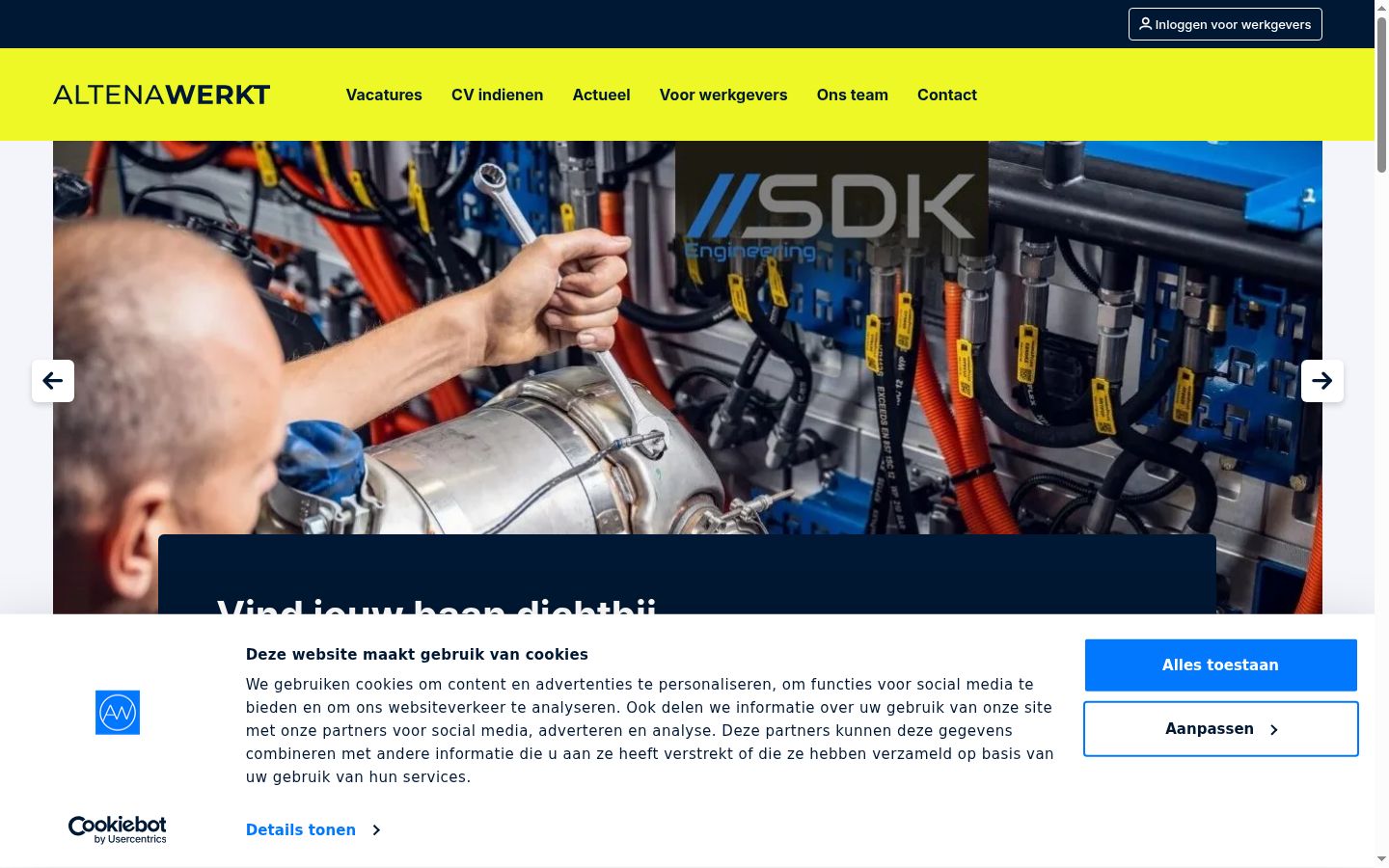 Screenshot des Einwilligungsbanners vor jeglicher Interaktion