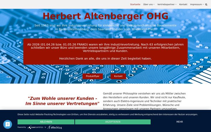 Screenshot of altenberger.de