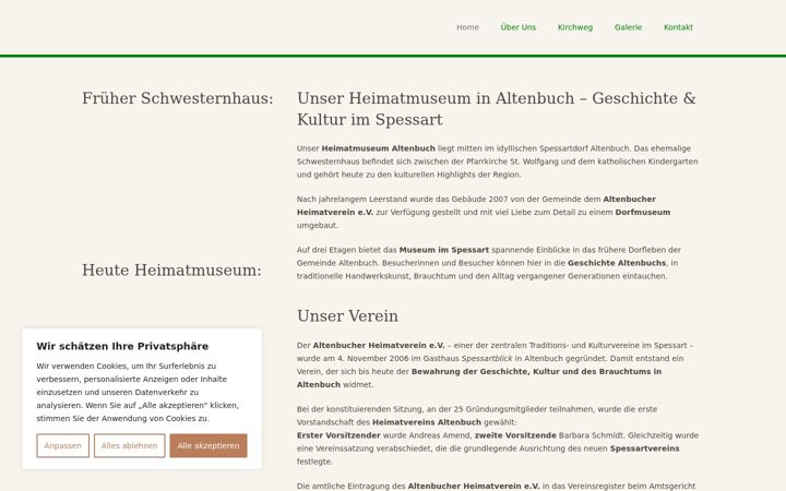 Skærmbillede af altenbucherheimatverein.de