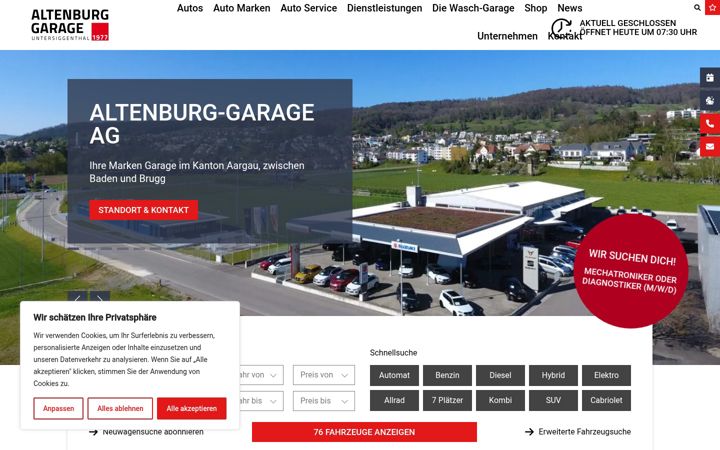 Skærmbillede af altenburg-garage.ch