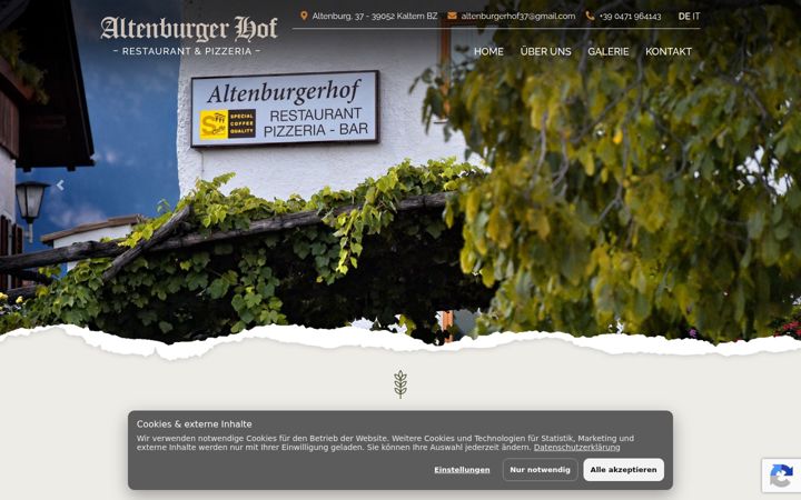 Screenshot of altenburgerhof.com