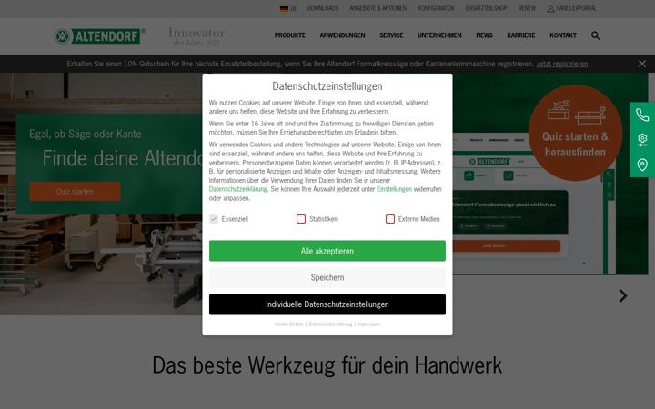 Screenshot of altendorfgroup.com