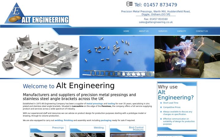Screenshot of altengineering.co.uk
