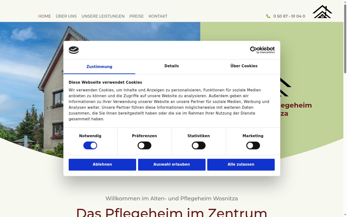 Screenshot of the consent banner shown before any interaction