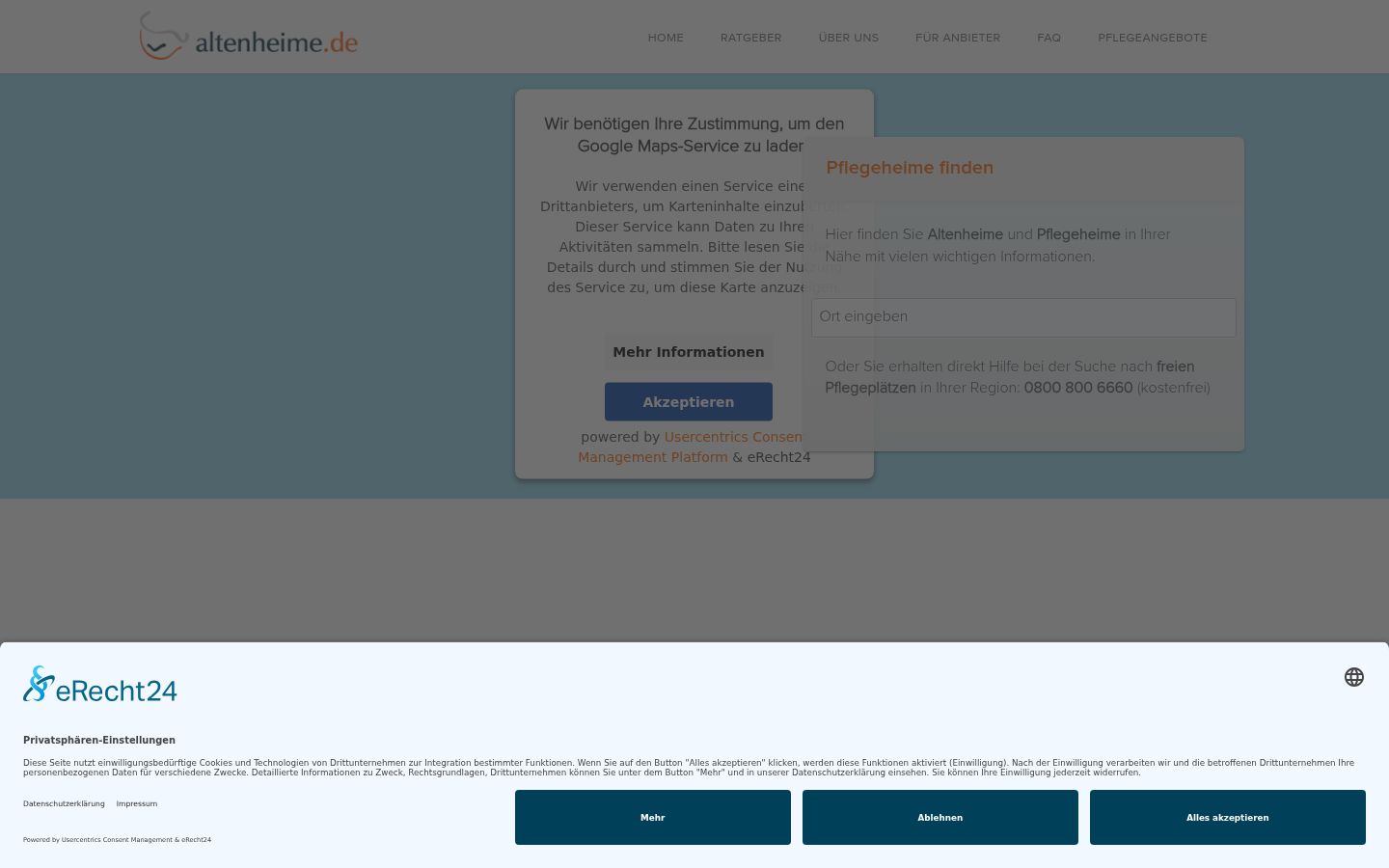 Captura de ecrã do banner de consentimento apresentado antes de qualquer interação