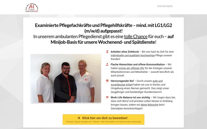 Screenshot of altenpflege-hempel-karriere.com