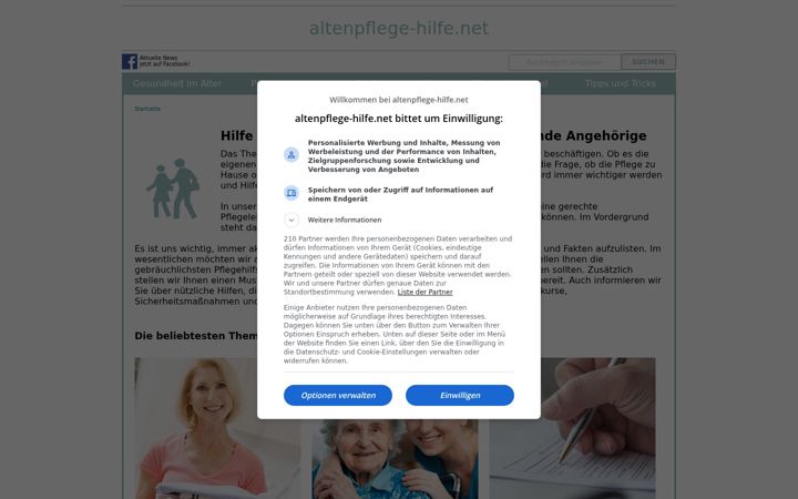Ekrānuzņēmums no altenpflege-hilfe.net