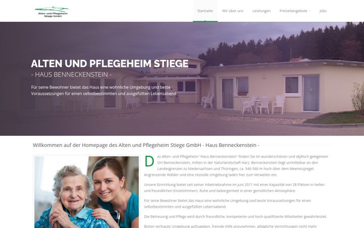 Screenshot of altenpflegeheim-benneckenstein.de