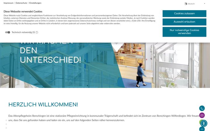 Screenshot of altenpflegeheim-remchingen.de