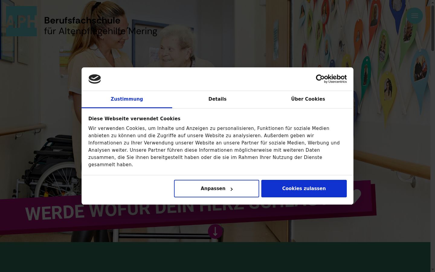 Screenshot of the consent banner shown before any interaction