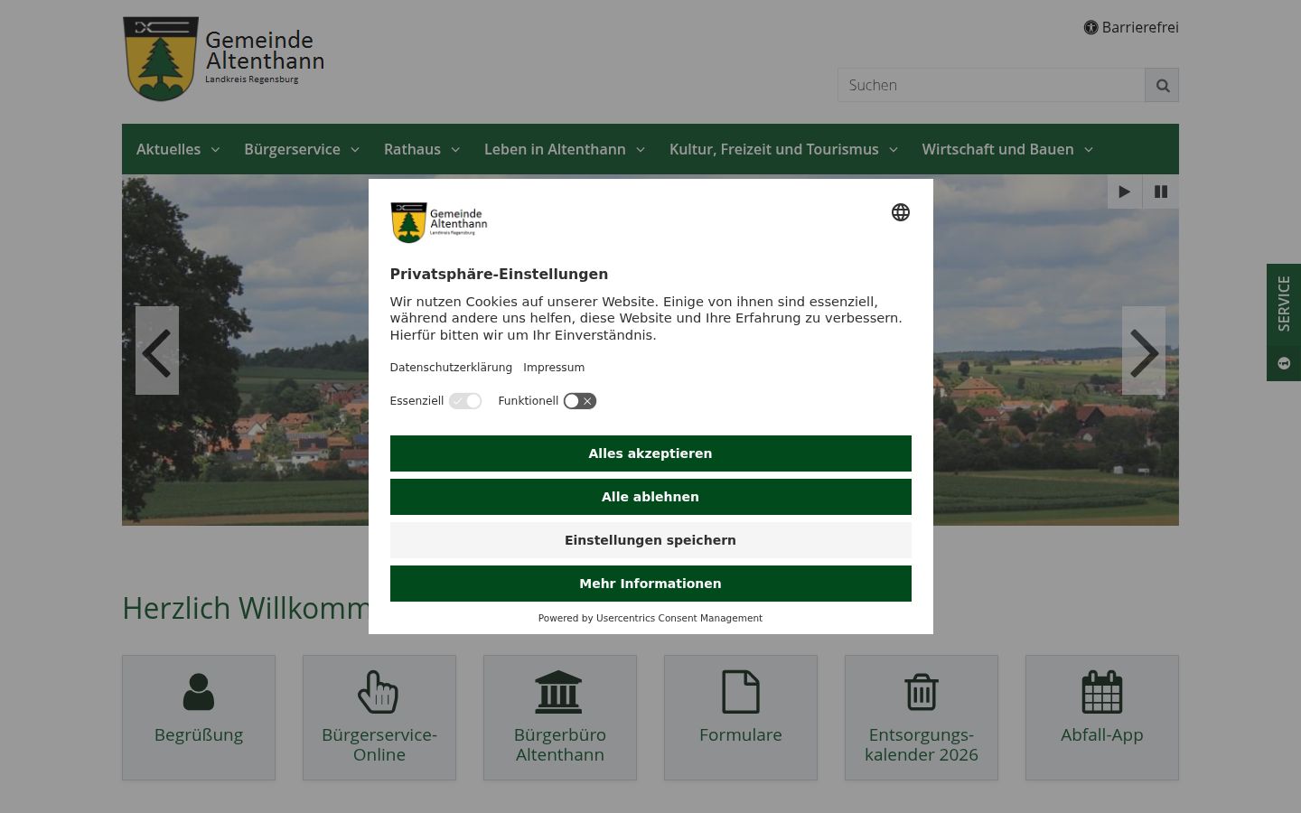 Sutikimo reklamjuostės, rodytos prieš bet kokią sąveiką, ekrano kopija