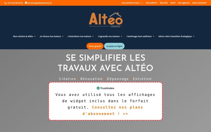 Екранна снимка на alteoservices.com