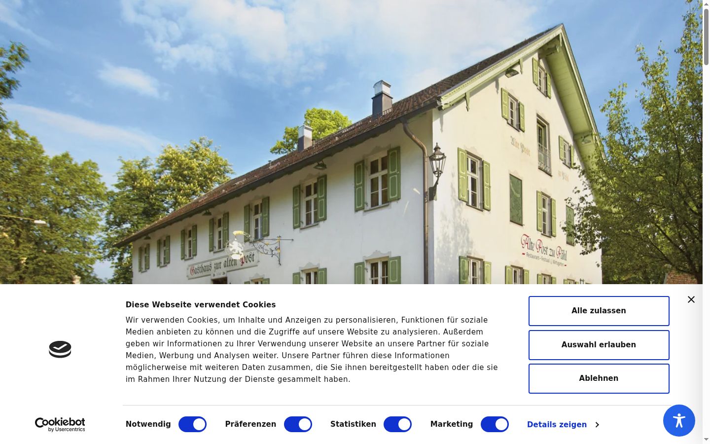 Screenshot of the consent banner shown before any interaction