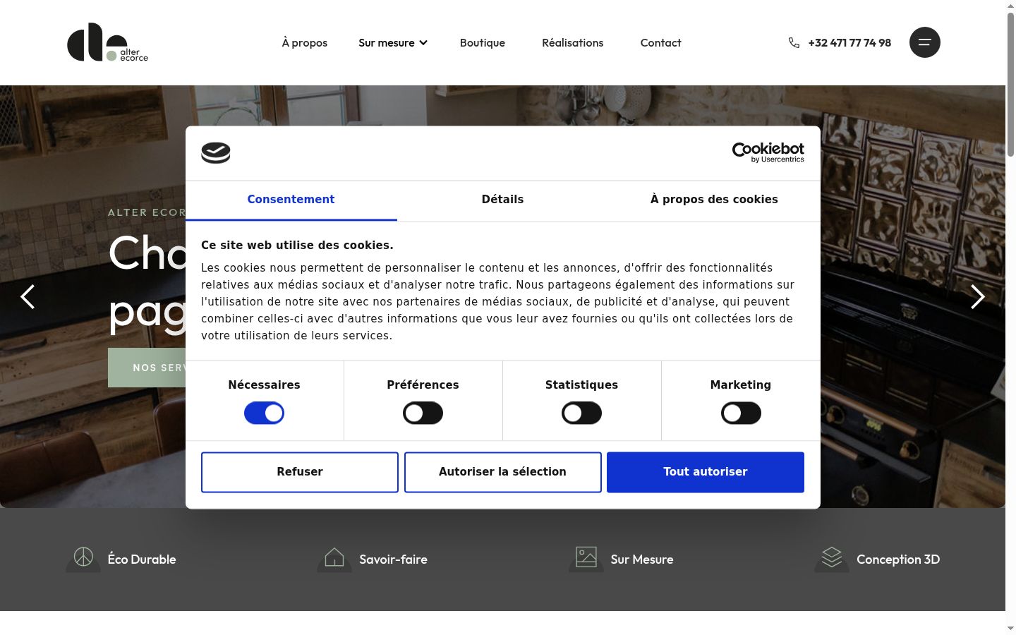 Screenshot tal-banner tal-kunsens muri qabel kwalunkwe interazzjoni