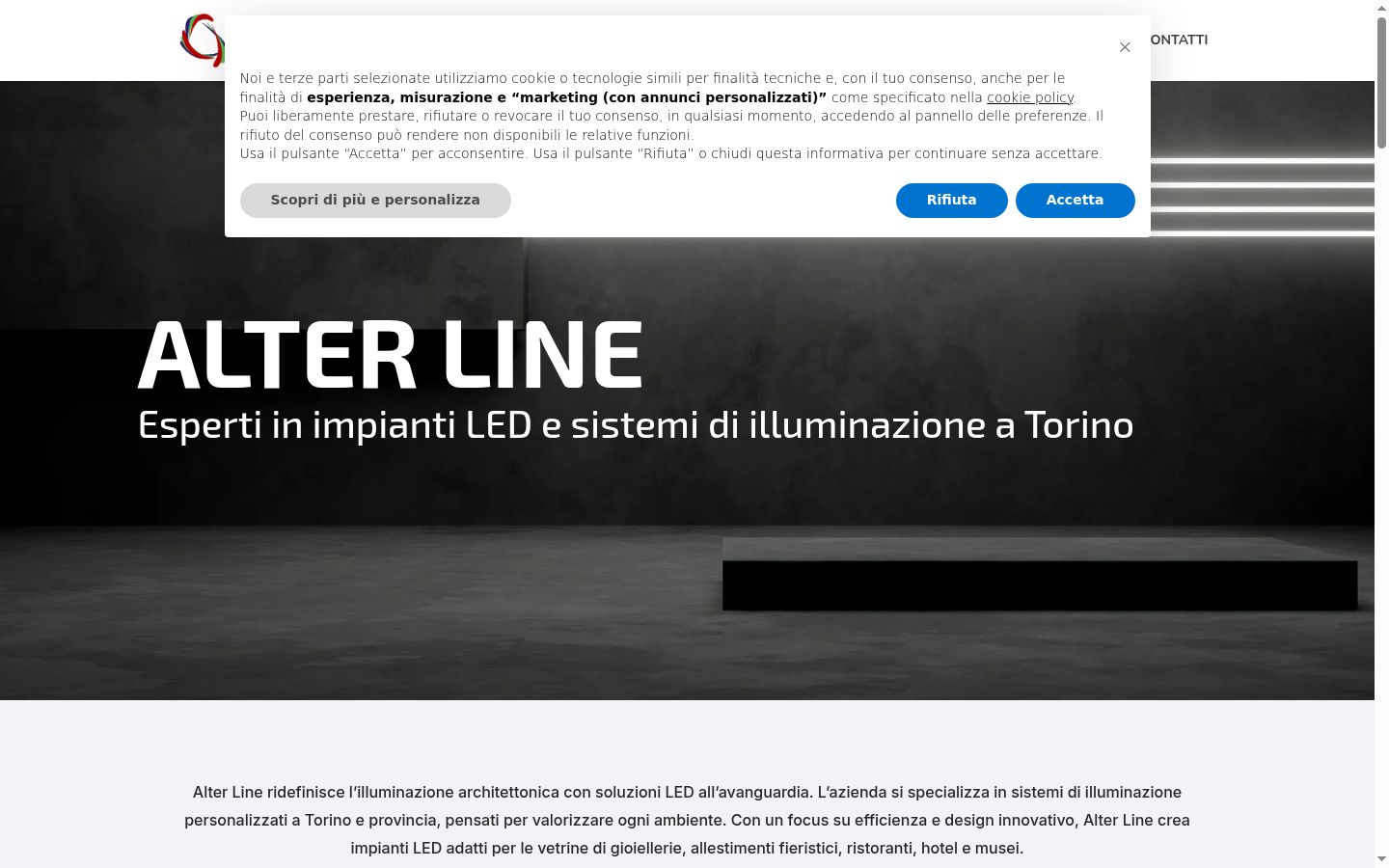 Screenshot des Einwilligungsbanners vor jeglicher Interaktion