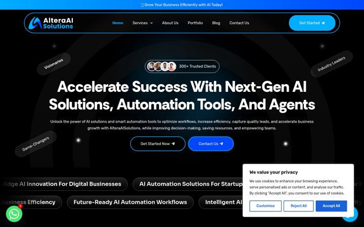 Screenshot of alteraaisolutions.com