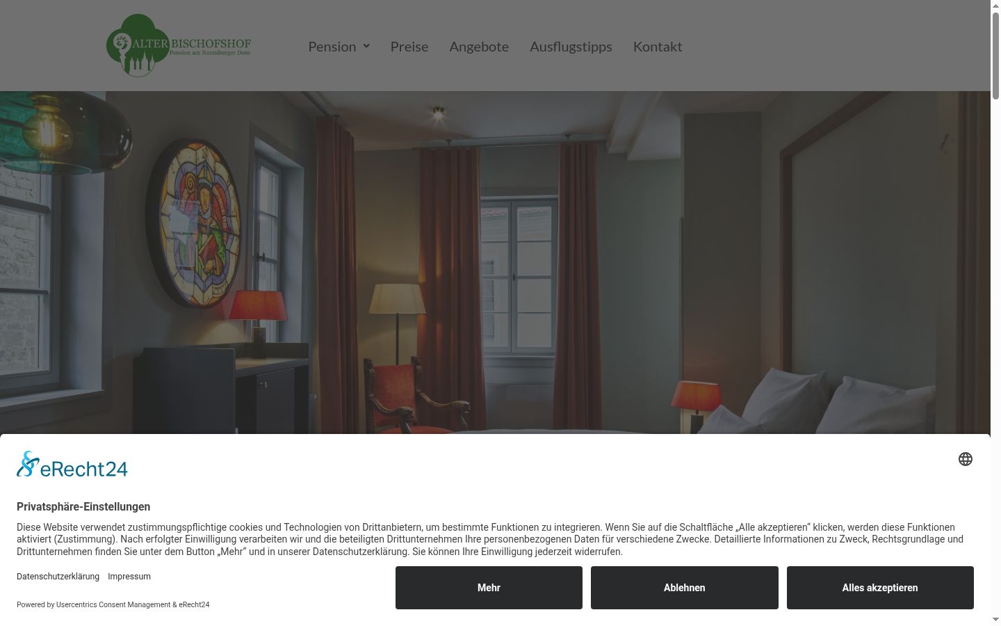 Screenshot of the consent banner shown before any interaction