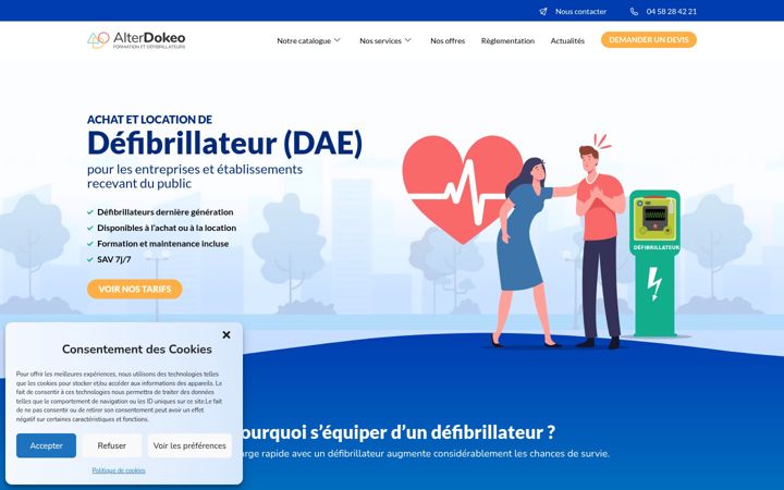 Ekrano kopija alterdokeo-defibrillateur.fr
