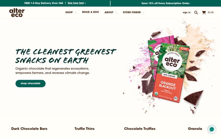 Zrzut ekranu alterecofoods.com