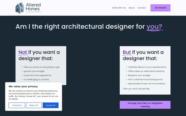 Screenshot of alteredhomes.co.uk
