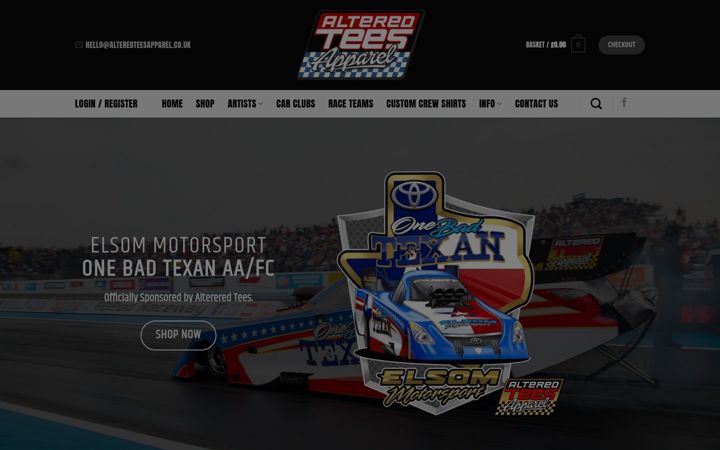 Screenshot of alteredteesapparel.co.uk