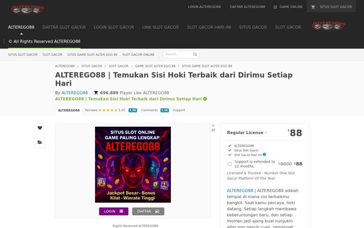 Kuvakaappaus sivustosta alterego88.org