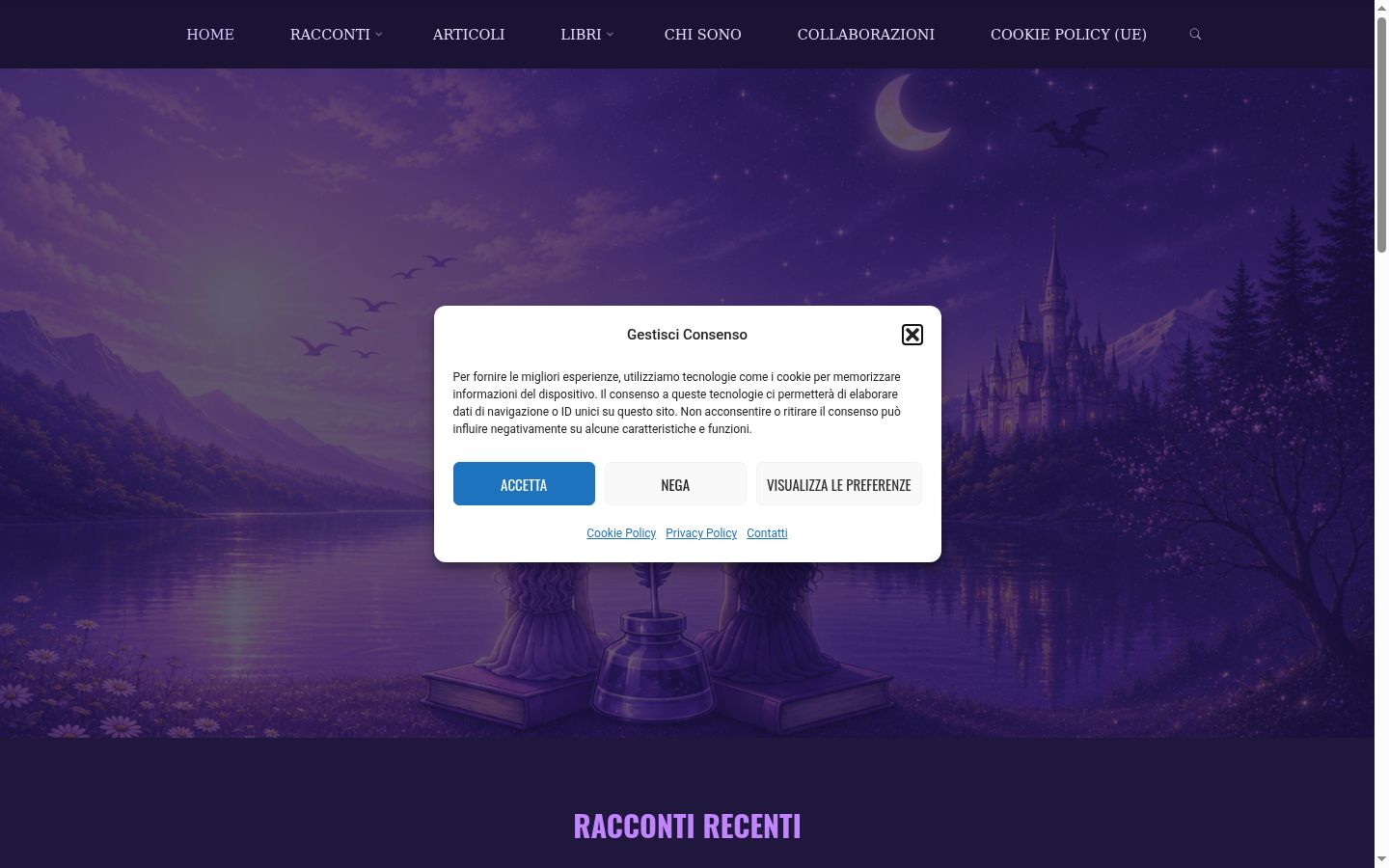 Capture d'écran de la bannière de consentement affichée avant toute interaction