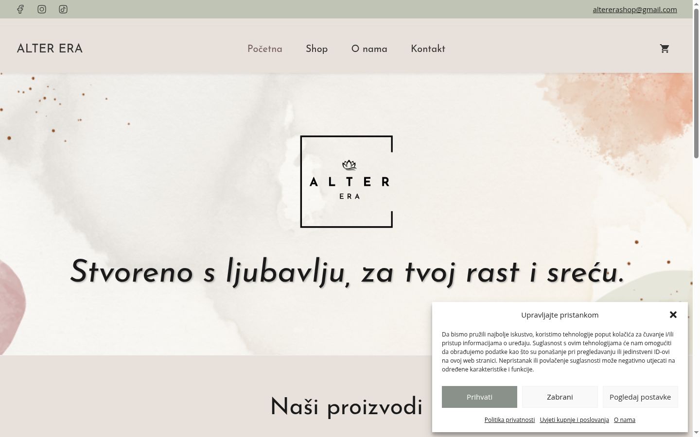 Zrzut ekranu banera zgody wyświetlanego przed jakąkolwiek interakcją