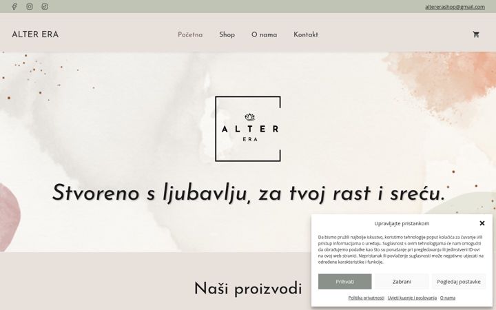 Zrzut ekranu altererashop.com
