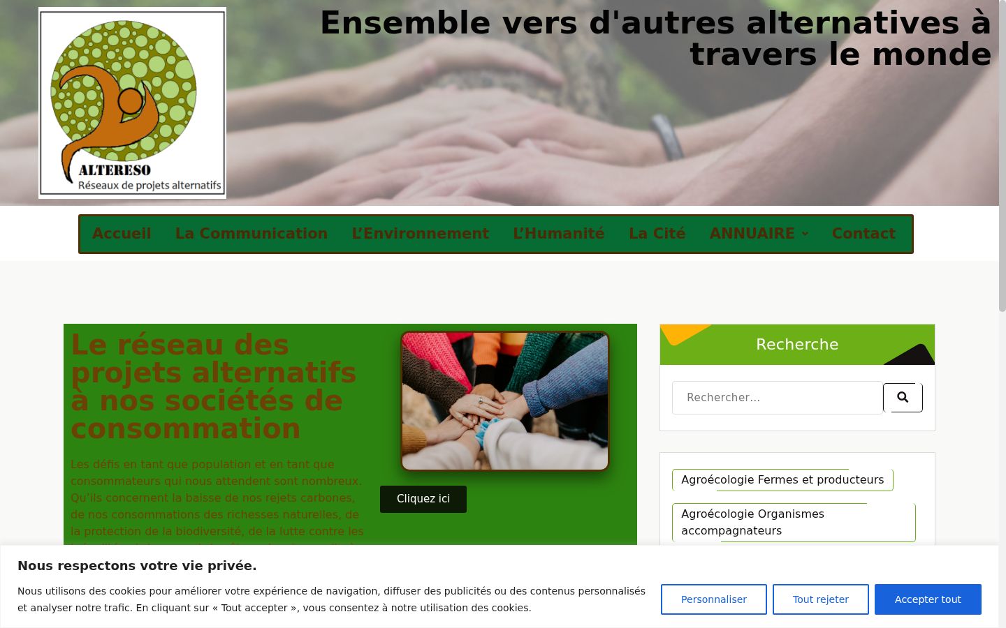 Screenshot des Einwilligungsbanners vor jeglicher Interaktion