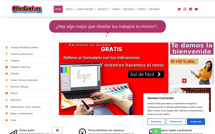 Zrzut ekranu altergraf.es