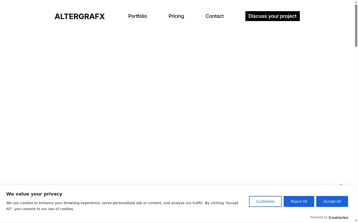 Screenshot of the consent banner shown before any interaction
