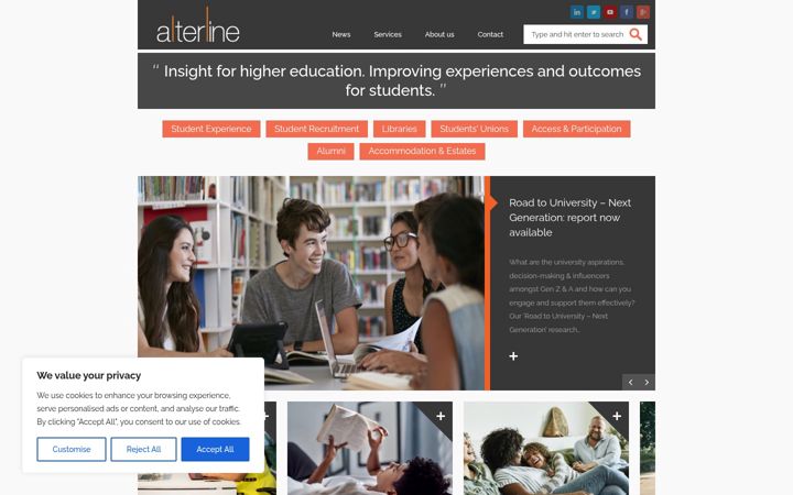 Screenshot of alterline.co.uk